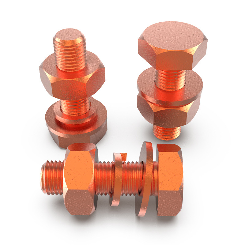 T2 Purple Copper Pure Copper Hexagon Screw Electrolytic Copper Bolt Hexagon Screw Combination Set M3
