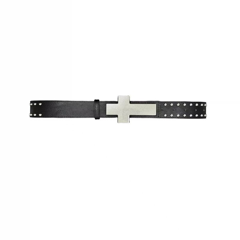 Explosive Pattern Studded Cross Belt, Leather Belt with Subculture Style, Hip Hop Punk Rock Hip Hop Personality Explosive Pattern Studded Cross Belt, Leather Belt with Subculture Style, Hip Hop Punk Rock Hip Hop Personality