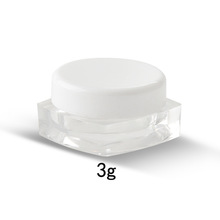 3g方底面霜瓶 膏霜瓶 小样分装盒 粉底液试用装包装瓶PS材质