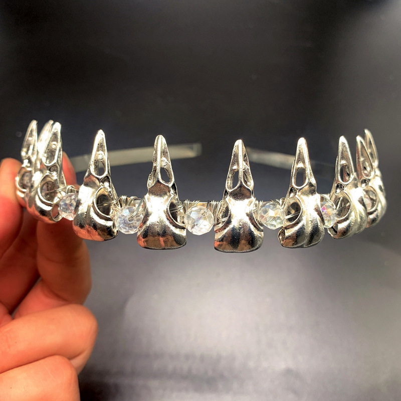 130g Weight Hair Band Hair Accessories Type Carnival Occasion Alloy Material Halloween Festival Crow, Crown Pattern Women'S Gender Fashion Style Halloween Fashion Women'S Crow Crown Alloy Hair Band