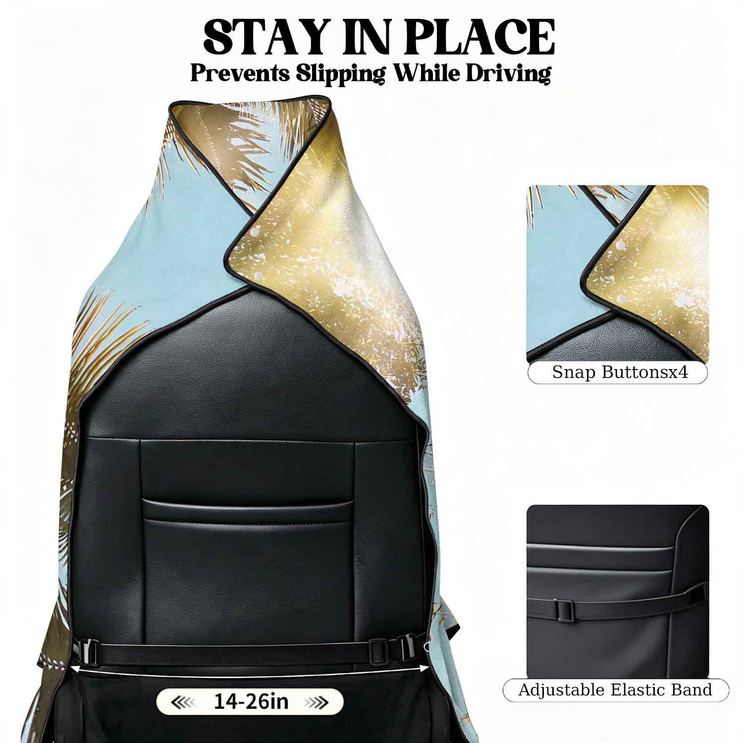 Printed bath towel and car seat cover 2-in-1, ultra-fine fiber outdoor beach and car dual-use universal seat cushion