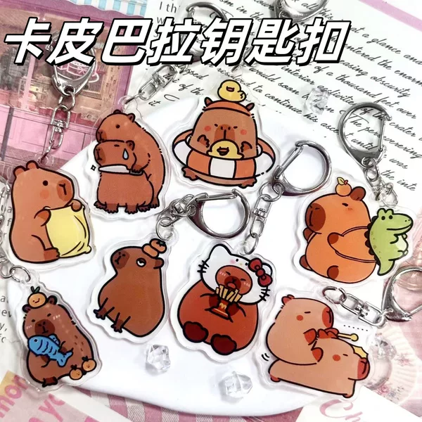 Japanese and Korean Personalized Guinea Pig Acrylic Keychain Cute Capybara Funny Fun Small Gift Keychain Decorative Pendant