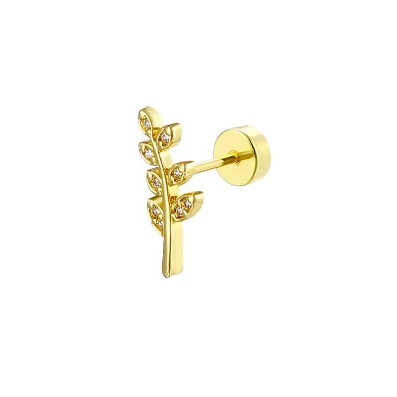 Copper earrings stainless steel, piercing, (Cross-border trading), European style