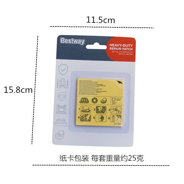 Parche de reparación rápida para productos inflables Bestway, adhesivo para piscinas, botes y salvavidas