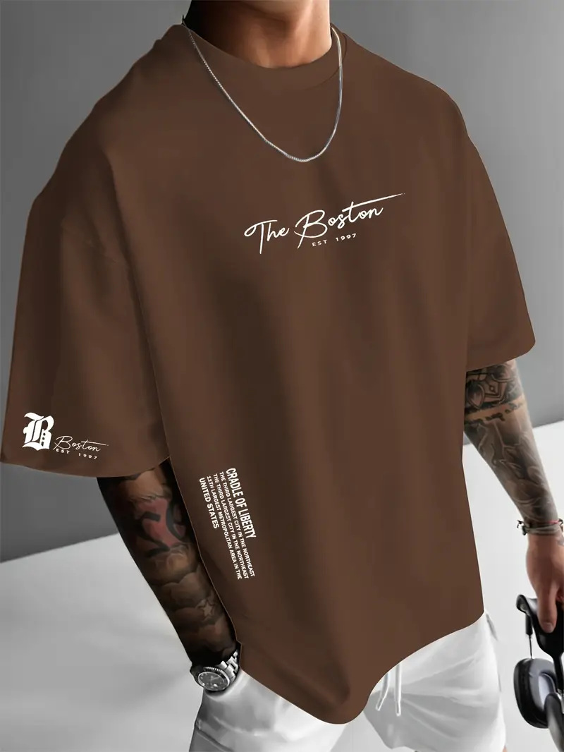 Amazon Independent Station Foreign Trade 2025 nueva moda casual de alta calidad degradado de manga corta con cuello redondo camiseta