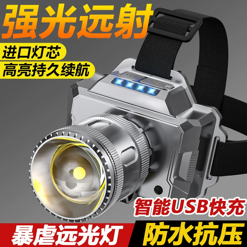 Новый взрывной сильный свет фары для длительного времени автономной работы на открытом воздухе многофункциональный зум камеры фары для ночной рыбалки водонепроницаемый фары