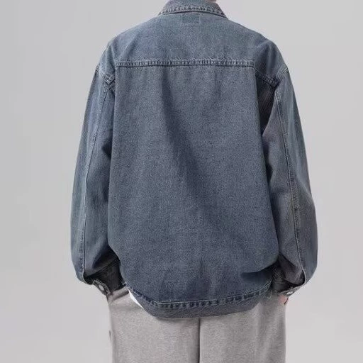 Ретро-джинсовый демисезонный жакет в американском стиле, oversize, стиль высокого класса