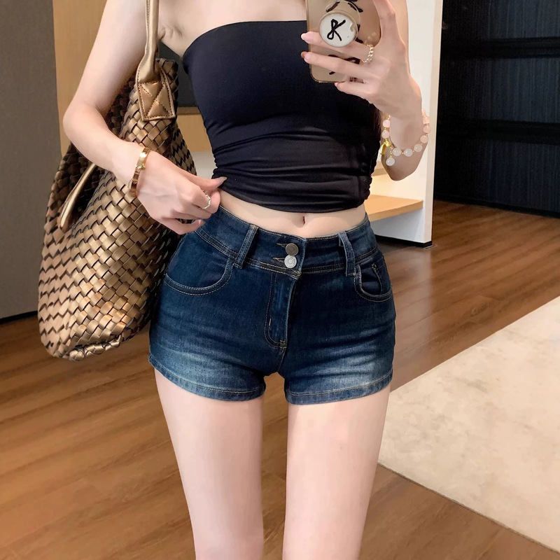 Dark Blue Low-Waist Retro Denim Shorts for Women 2026 Summer New Style Hot Girl American-Style Tight-Fitting Hip-Hugging Hot Pants Dark Blue Low-Waist Retro Denim Shorts for Women 2026 Summer New Style Hot Girl American-Style Tight-Fitting Hip-Hugging Hot Pants