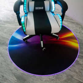 RGB发光游戏地垫 带灯USB接口 电竞滚椅地板保护垫 防滑防刮