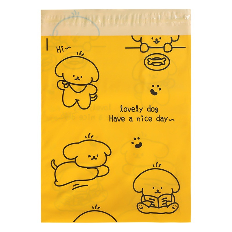 Nueva marca de dibujos animados lindo perro impreso expreso bolsa mate engrosada ropa bolsa de embalaje logística bolsa impermeable fabricante