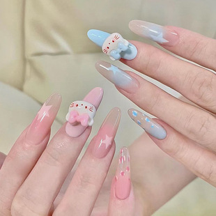 Little Red Book Explosions Wear Armor Ins Cartoon Contrast Color Handmade Manicure Pieces Removable Sweet Girl Student Nail Patch