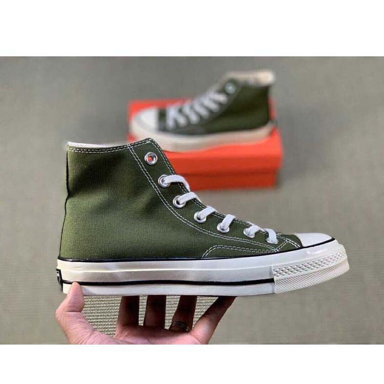 新款1970s橄榄绿高帮男鞋女鞋情侣款休闲帆布鞋
