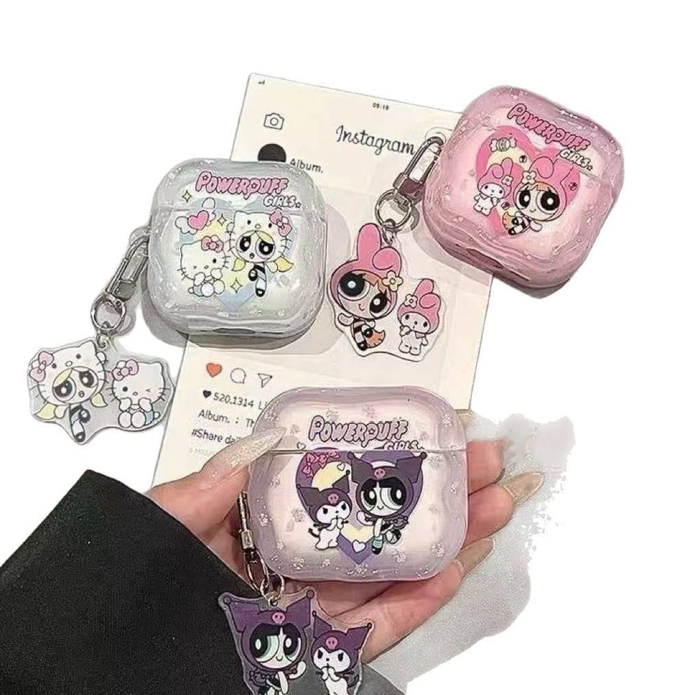 Ins Corazón de una niña encantador dibujos animados para airpods4 Apple Bluetooth auriculares Pro2 / 3 auriculares