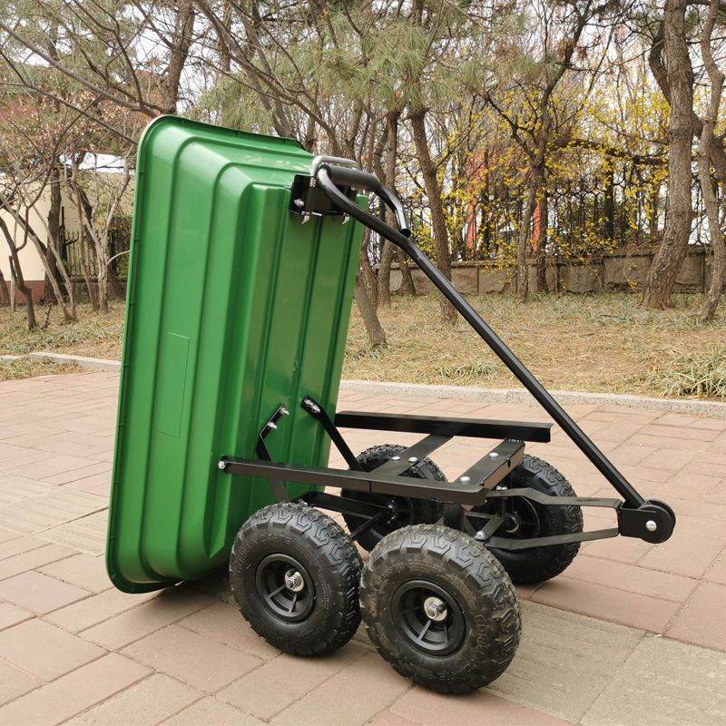 四轮手拉车平板车拖车塑料翻斗拉货车小推车农用推货车搬运车家用