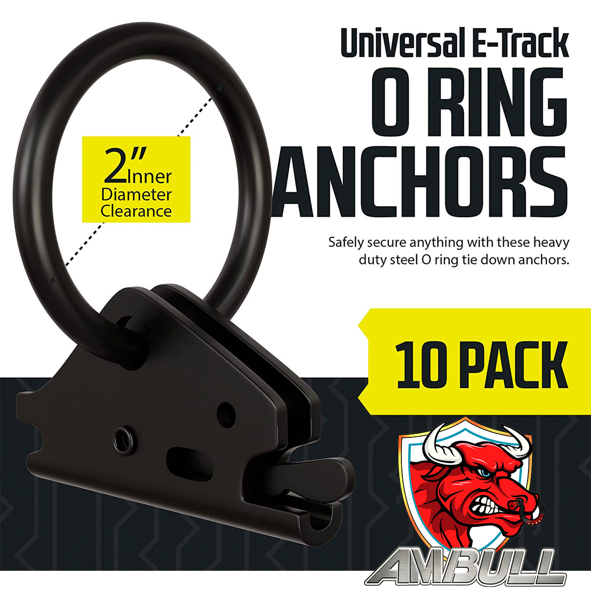 DC Cargo Heavy-Duty Steel E-Track O-Ring (Pack of 10)