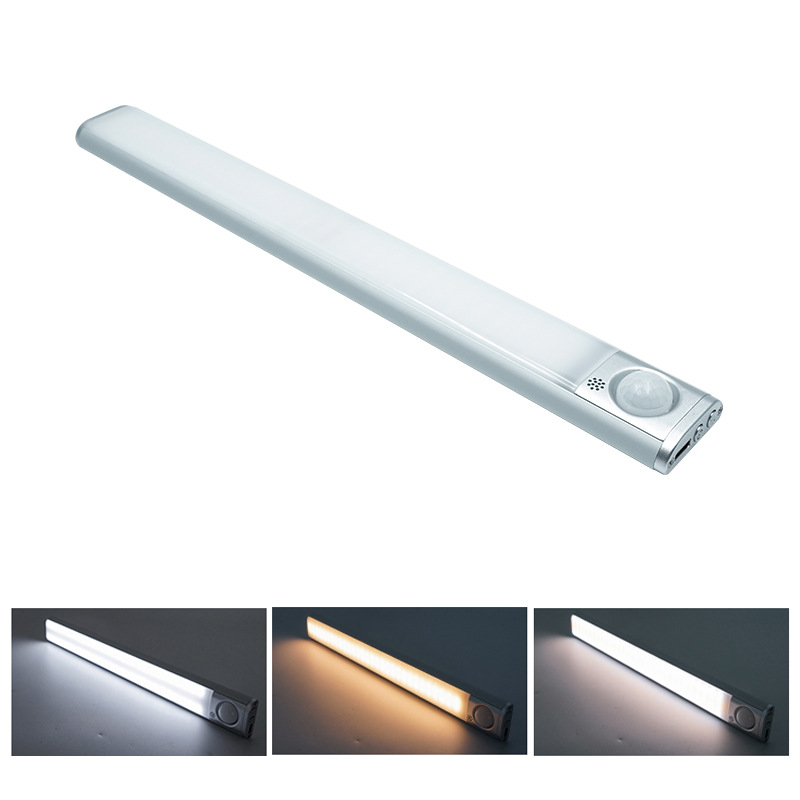 Fuente fabricante recargable luz nocturna luz de sensor de cuerpo humano led inteligente luz de armario de pared luz de armario de succión magnética de batería
