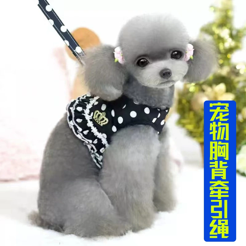 Жилет в стиле кошки, милый поводок для груди и спины, тяговый поводок для собак, нескользящая одежда для собак маленьких размеров, прогулочная собака, защита от укусов