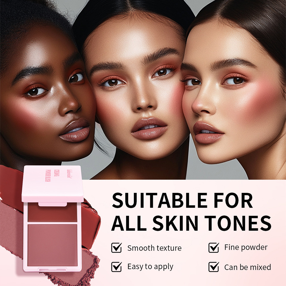 Cross-border lakerain two-in-one Blush Palette: Natural and easy-to-apply matte blush powder Item Picture