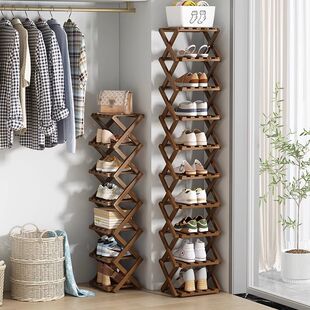 Folding Shoe Rack Installation-Free Home Door Multi-Layer Simple Entry Door Rental Room Narrow Shoe Cabinet 2025 New Style
