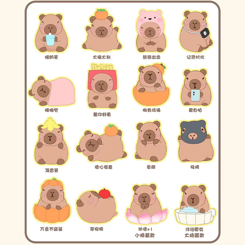 小红书同款豚门许愿农场卡通盲盒创意潮玩卡皮巴拉儿童玩具装饰品|undefined