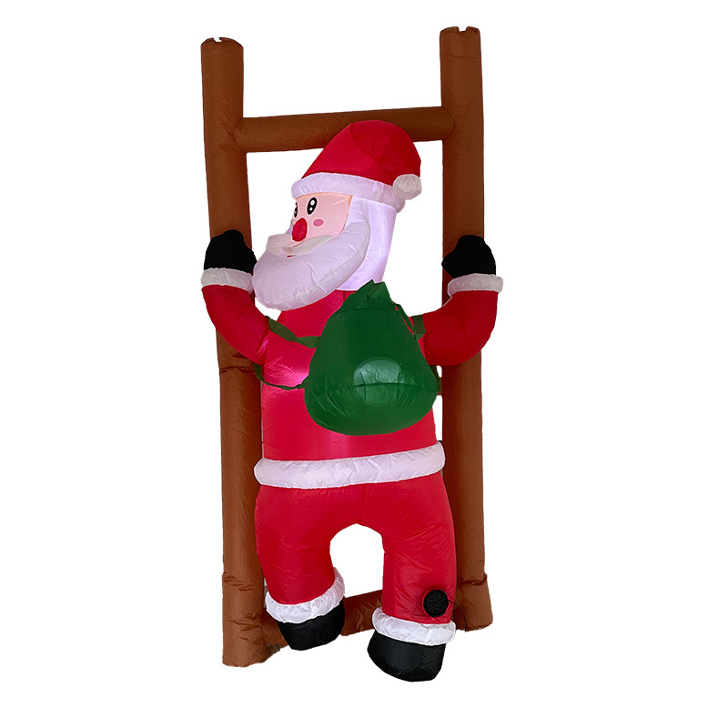 Navidad transfronteriza luminosa caja de regalo muñeco de nieve infláble de color Santa Claus decoración de patio al aire libre diseño modelo de aire