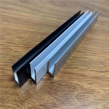 铝合金u型槽淋浴房玻璃包边卡槽6 8 10 12铝合金凹型槽装饰收口条