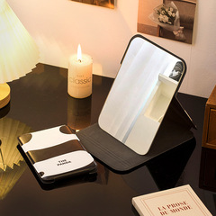 熊貓摺疊化妝鏡便攜桌面學生宿舍女辦公室家用男士專用隨身小鏡子