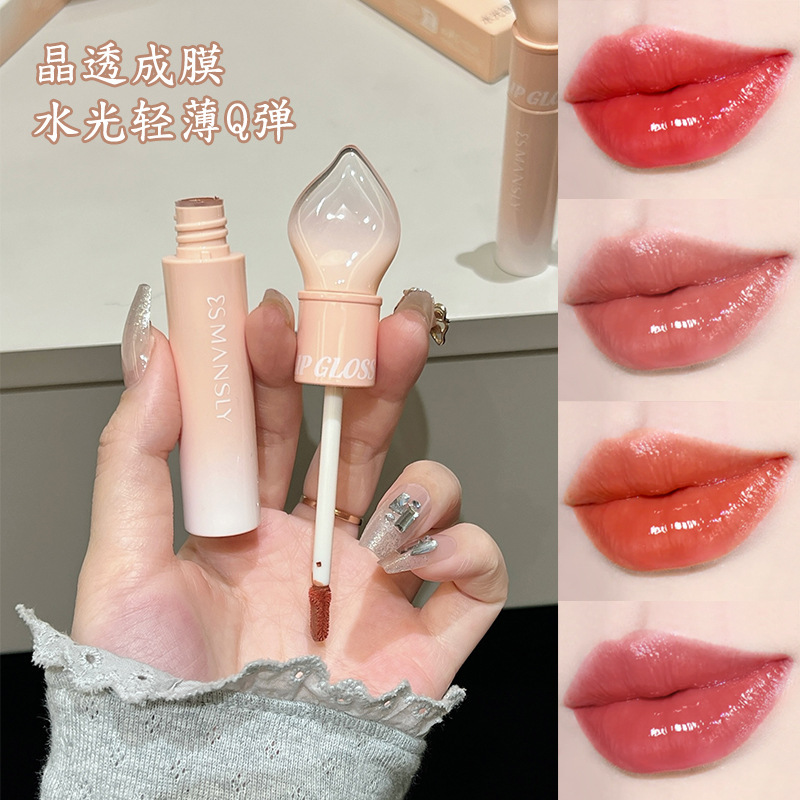 MANSLY水光镜面唇釉轻薄水润嘟嘟唇显白显嫩学生党口红平价批发|ru