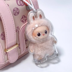 4.0心底密码保护壳套labubu拉布布迷你娃包第一二三代透明防尘罩
