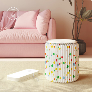 Eighteen Paper Folding Shoes Changing Small Stool Household Living Room Low Stool Folding Storage Stacked Small Board Round Stool Polka Point Stool