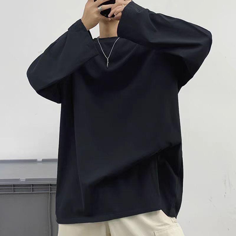 美式纯棉长袖t恤男士春秋季宽松大码潮牌卫衣内搭上衣男生打底衫|undefined