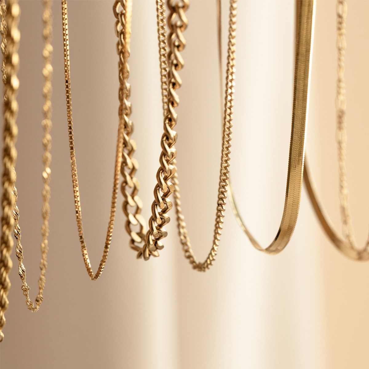 Collier Multi-rangs Plaqué Or En Acier Inoxydable Style Minimaliste_voghion.com