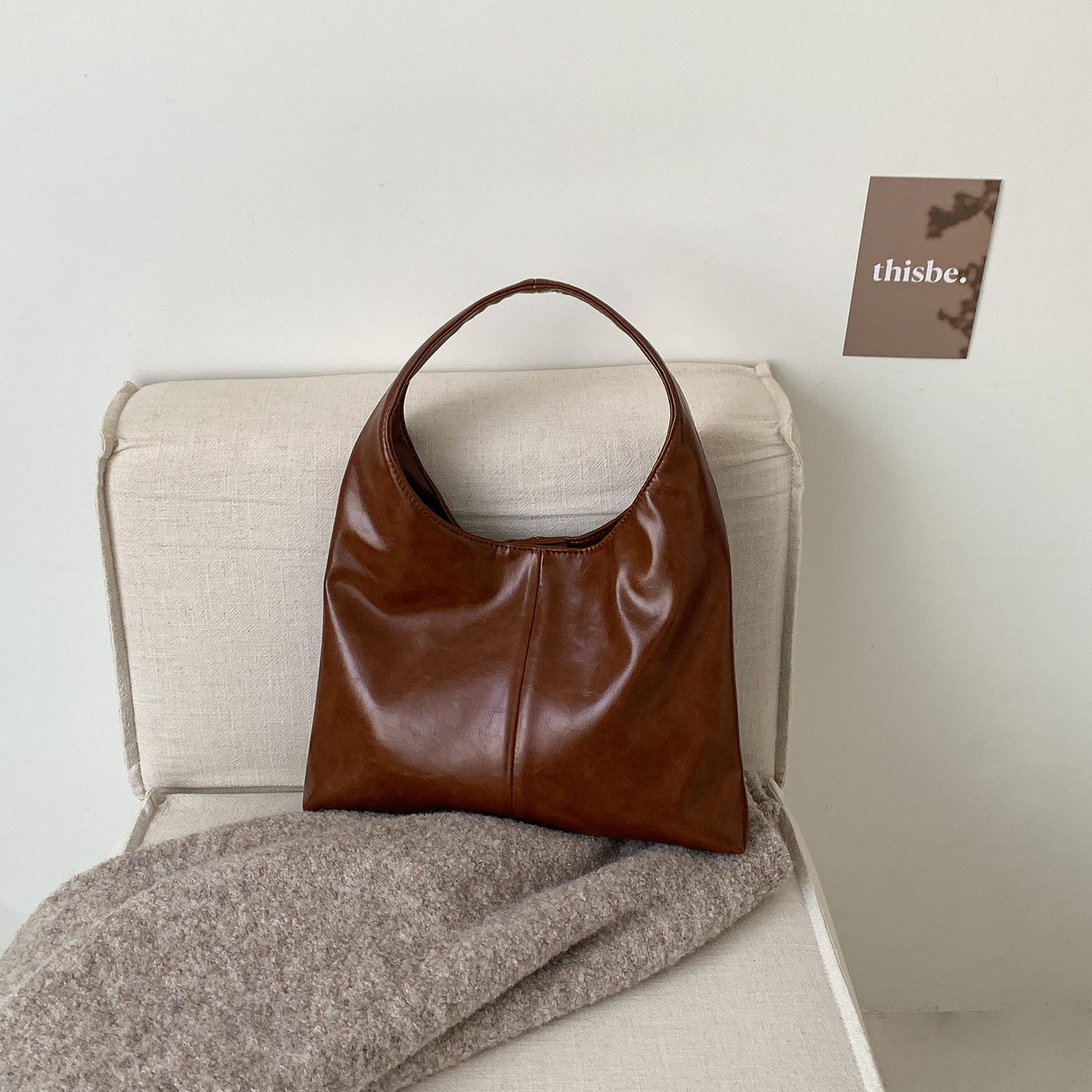 2026 New Women's Vintage Soft Leather Hobo Bag Large Capacity Handbag For Office Commuting Versatile Underarm Bag - Thumbnail 8