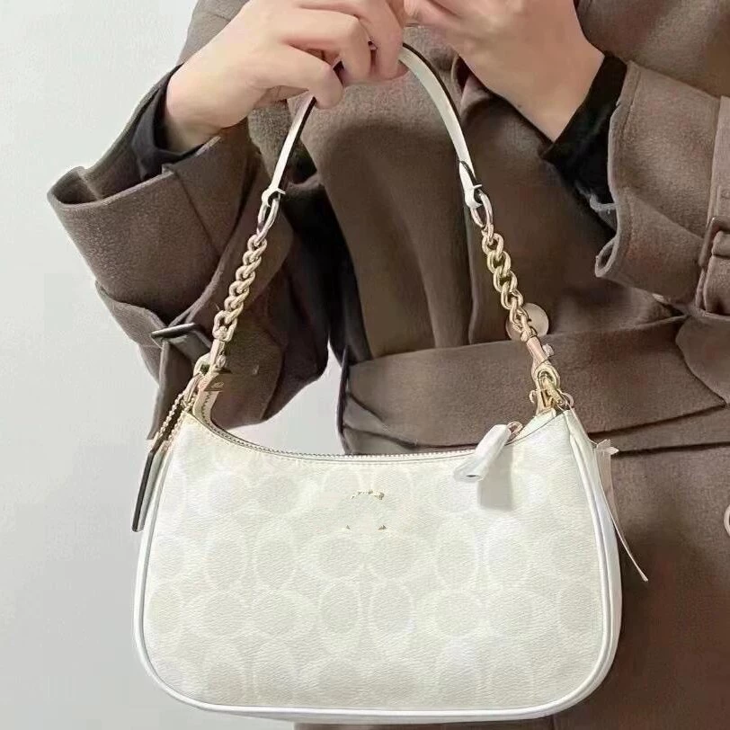 2025 Kou Home Новый Teri полумесяц подмышки сумка европейская и американская ретро принт цепи Маджонг сумка на молнии на плечо женщина