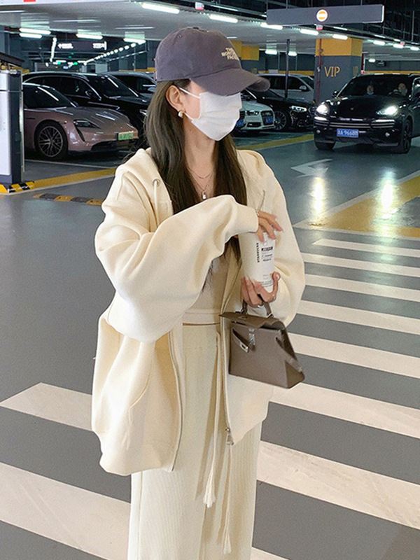 2025新款爆款外套女春秋季拉链开衫上衣小个子连帽运动早秋卫衣女|undefined