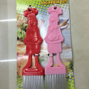 NX142 Card Binding Chef Barbecue Brush Food Grade Pig Hair Brush Oil Brush Plastic Silicone Handle Brush