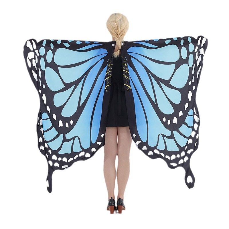 Capa de Halloween de punto para usar alas de mariposa vestido de capa vestido para niños capa ancha espectáculo de baile chal