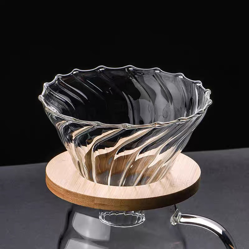 alto borosilicato de vidrio para compartir cafetera de café nubes de copas de silicio filtro de embudo de tornillo de agua de mano set de cafetera