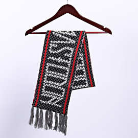 定制针织围巾 跨境专供可印logo提花毛线百搭