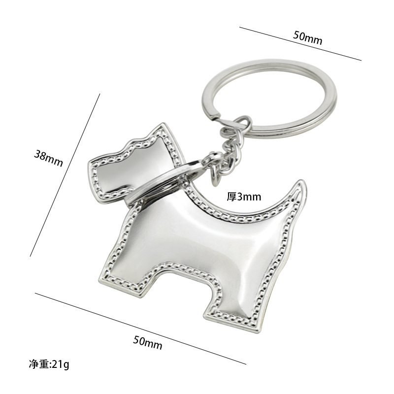 Creativo cabeza móvil perro llavero de metal pet shop actividad regalo simulación cachorro llavero de metal logotipo personalizado
