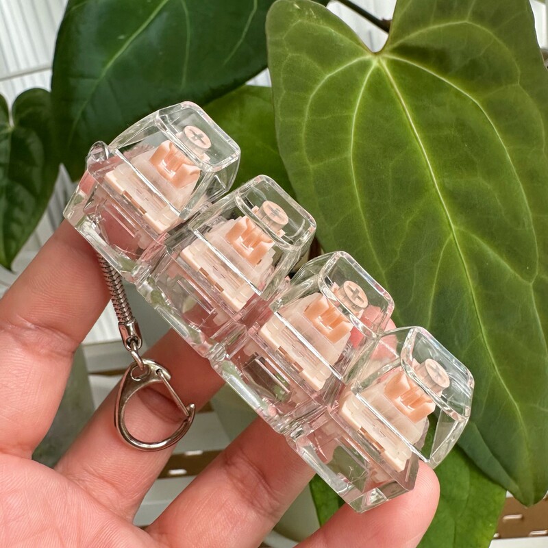 Cross-Border One-Line 4-Key Decompression Button Pc High-Transparency Mechanical Keyboard Press Tester Decompression Toy Keychain