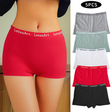 跨境外贸内裤女中腰欧美透气平角安全内裤运动四角裤Panties批发