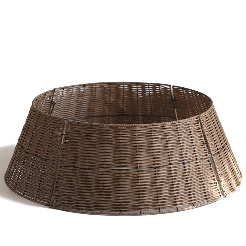 Nuevo árbol de Navidad transfronterizo base valla tejida a mano canasta ins falda minimalista árbol de Navidad pie de decoración