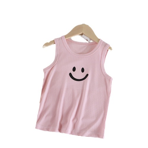 Children's Vest 2023 New Boys Summer Fashion Vest Girls Camisole Baby Ice Silk Top