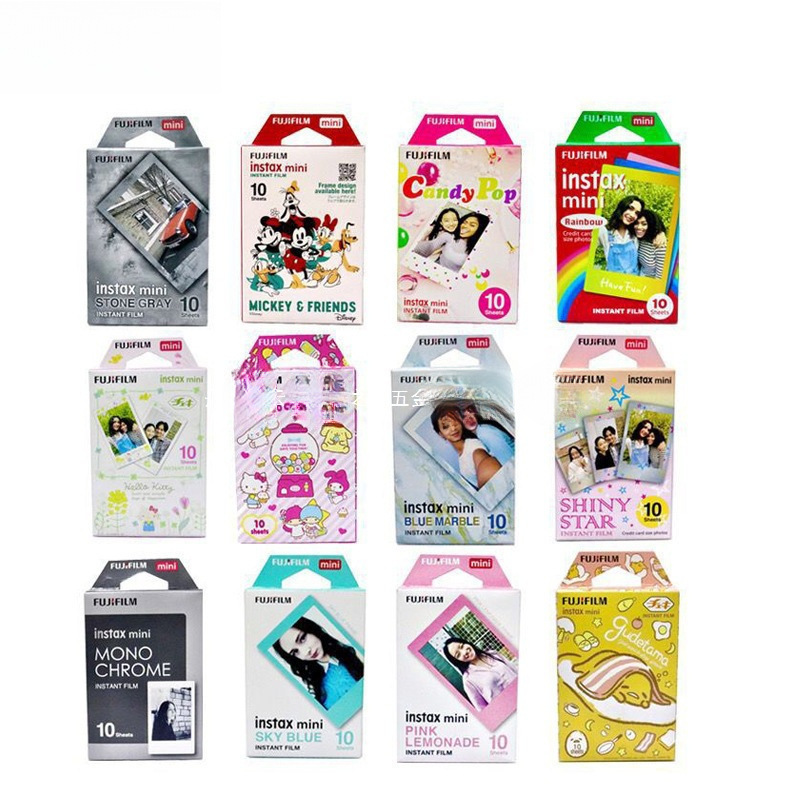 In-Stock Instant Photo Paper Rainbow Black Border Candy Photo Paper Instant Film Album Accessory Set