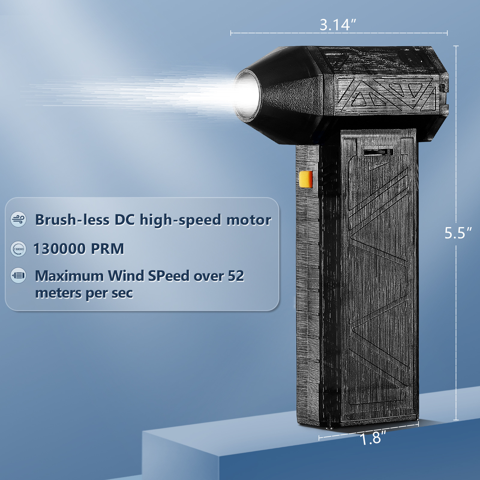 Cross-Border Popular Model 110,000 Rpm High-Speed Handheld Powerful Violent Fan Black Industrial Blower