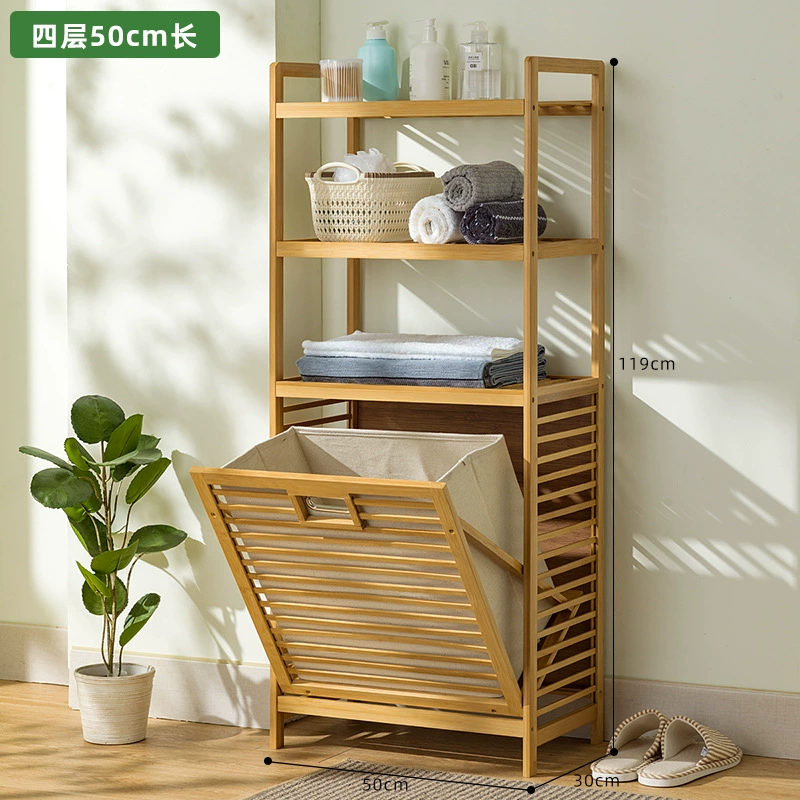 Полка для белья Bamboo, настенная стойка с наклонной корзиной, 3–5 уровней, длина 35/50/68 см