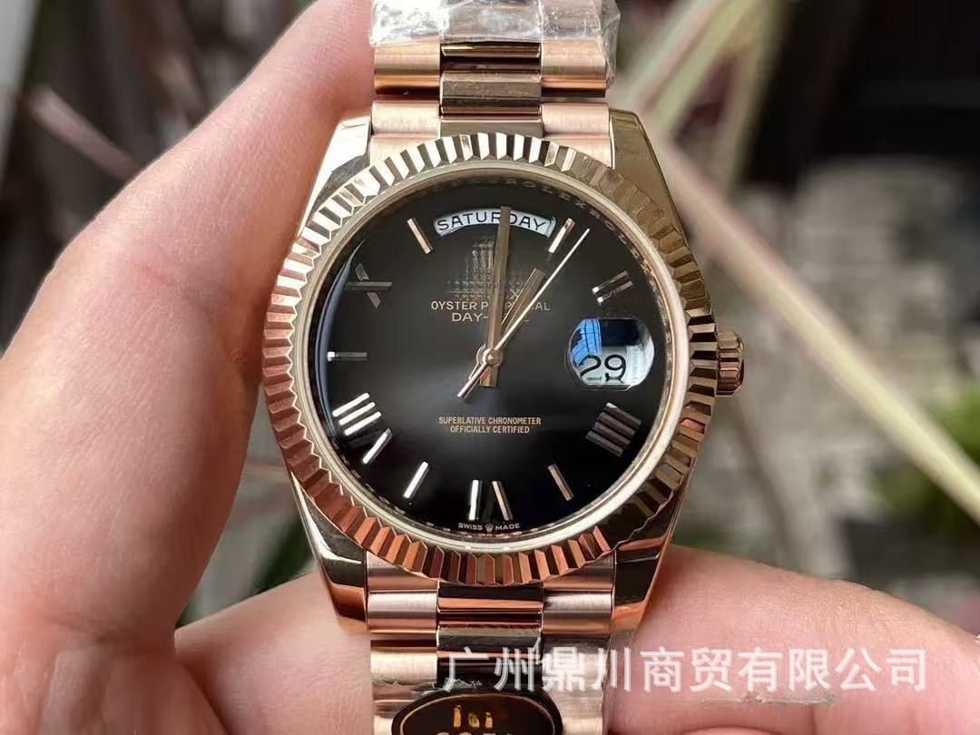 Doble cabeza Aliexpress semana doble calendario diario de escala romana relojes de azúcar negro relojes mecánicos para hombres