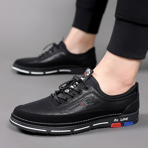 Men's Large Size Shoes 48/49.5 Spring Trend Shoes Soft Sole Soft Leather Casual Leather Shoes