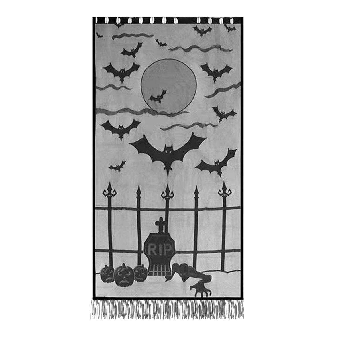 Nuevo estilo europeo y americano cortina de encaje de Halloween Amazon cortina decoración festiva TEMU en stock